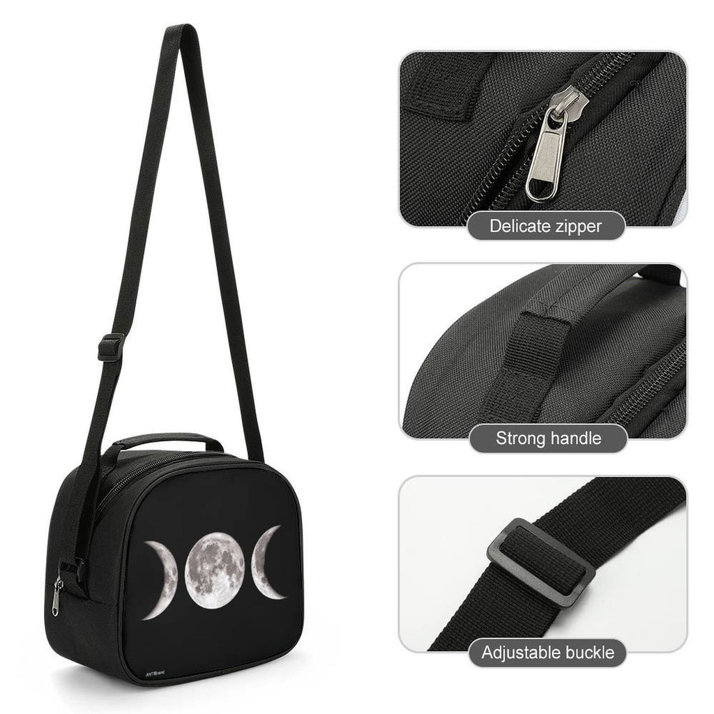 Triple Goddess Insulated Lunch Bag With Crossbody Strap &amp; Top Handle Thermal Cooler Tote