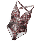 ANTIBrand Basilisk Skin Halterneck Ruched Swimsuit