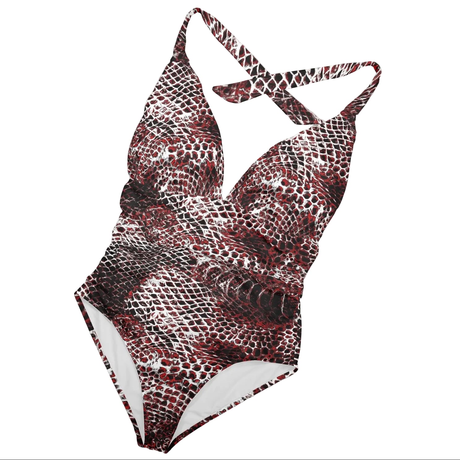 ANTIBrand Basilisk Skin Halterneck Ruched Swimsuit