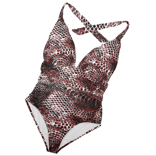 ANTIBrand Basilisk Skin Halterneck Ruched Swimsuit