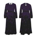 Alternative fashion maxi dress with tumbling skulls pattern