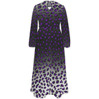 Dress with purple leopard print on a white background