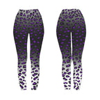 Purple and grey gradient leopard leggings