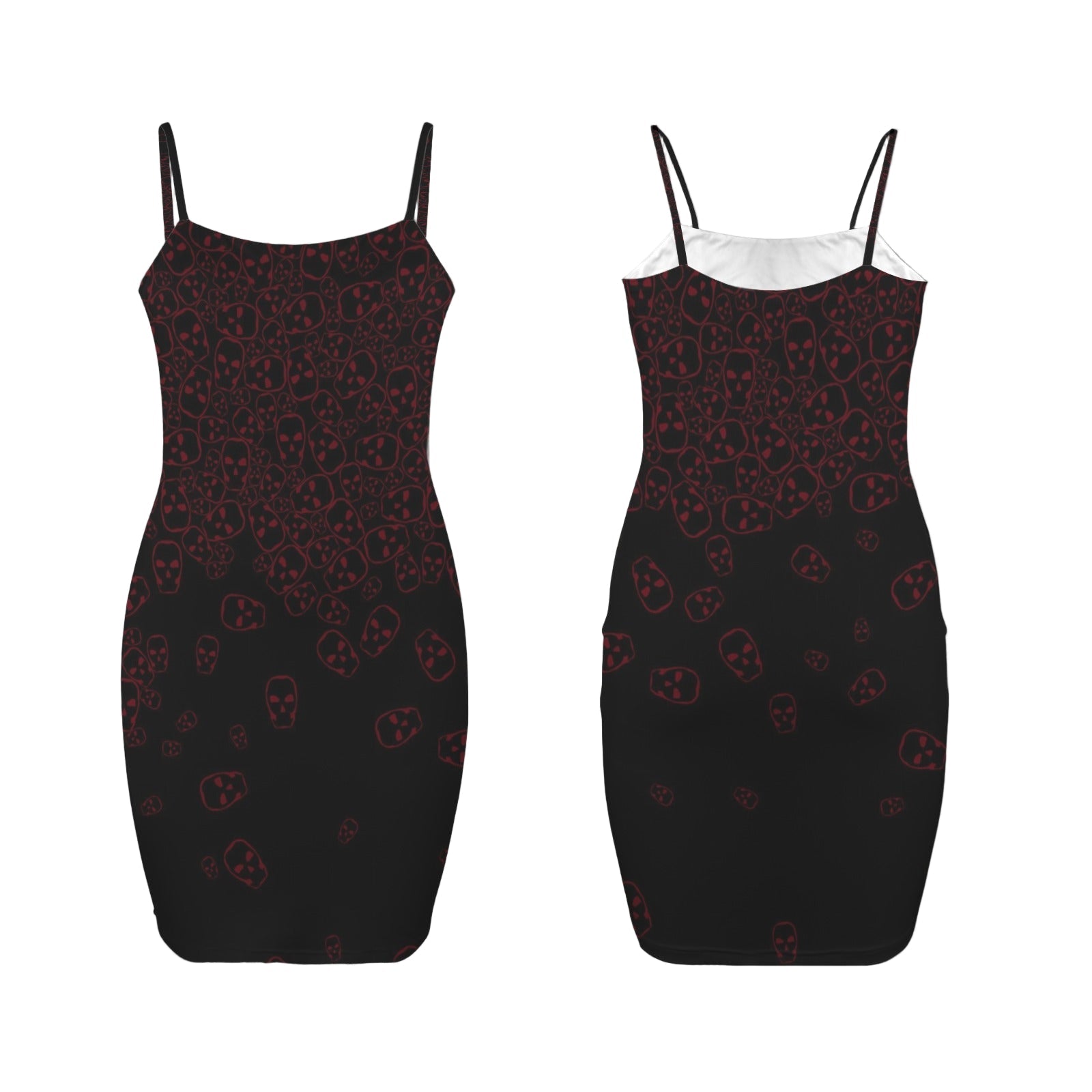 Tumbling Blood Skulls Bodycon Dress