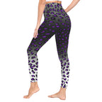 Goth leopard print leggings with high waist tummy control