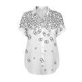 Women’s goth V-neck shirt with tumbling skulls print