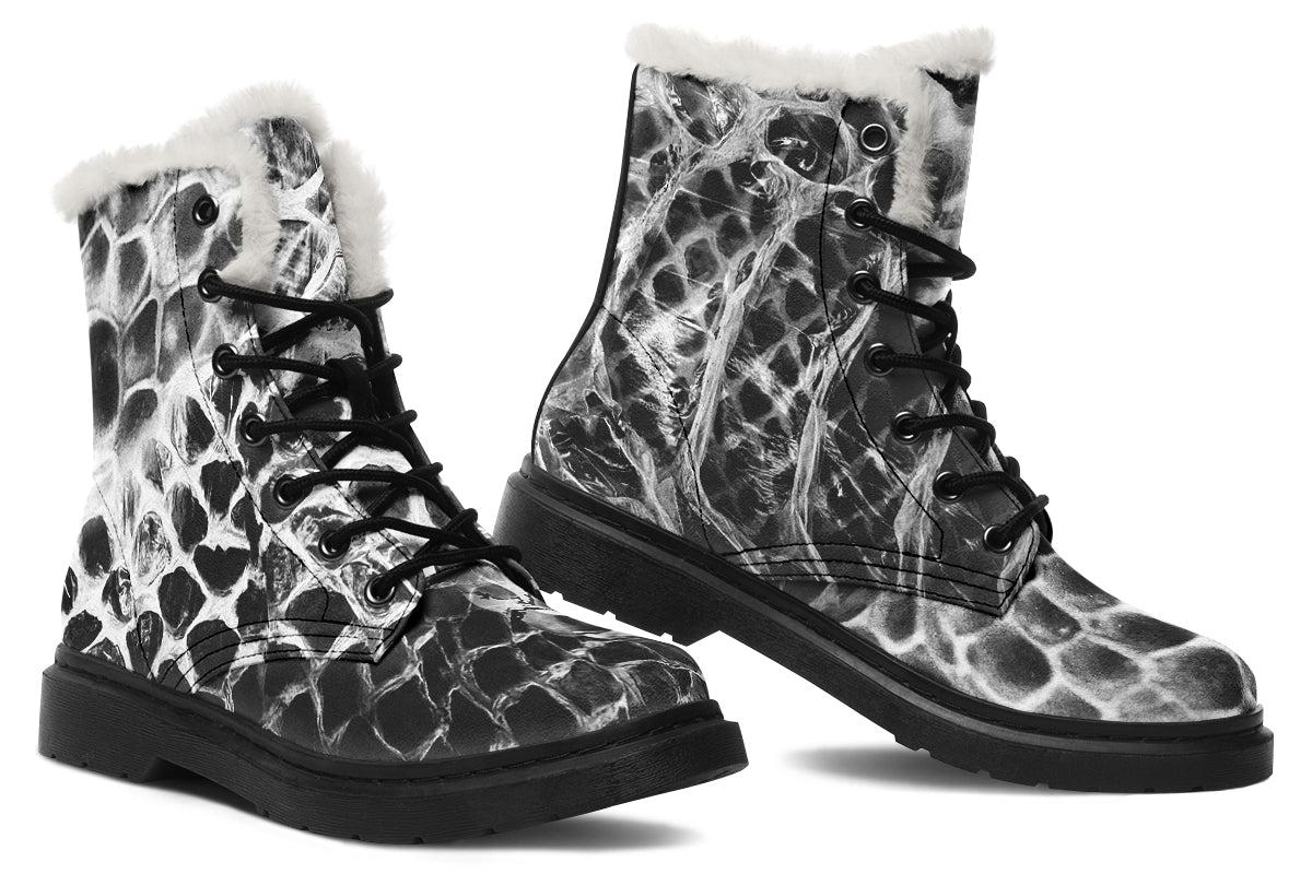 ANTIBrand Shedding Skin Snakeskin Effect Fleece Lined Boots