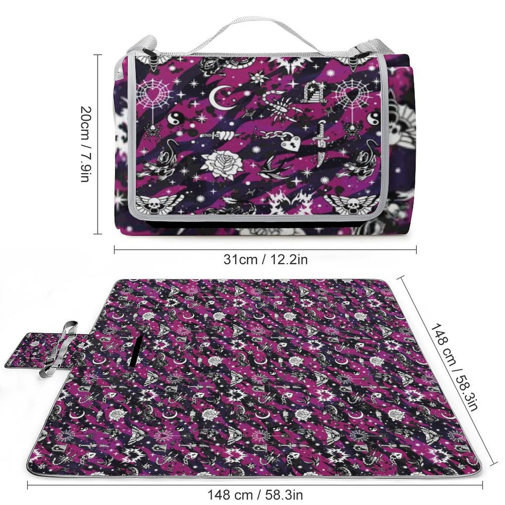 Custom Square Foldable Portable Picnic Mat With Carry Strap