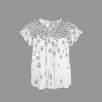 ANTIBrand Really Tumbling Skulls Drawstring Blouse