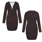 ANTIBrand Wyvern Skin Long Sleeve Plunge Mini Dress