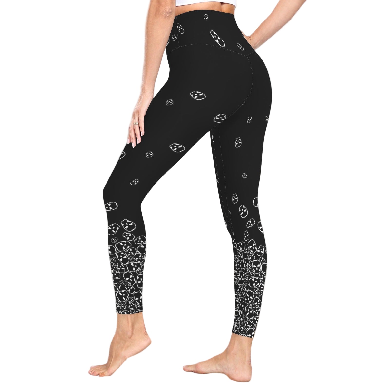 ANTIBrand super stretch leggings with tumbling skulls print