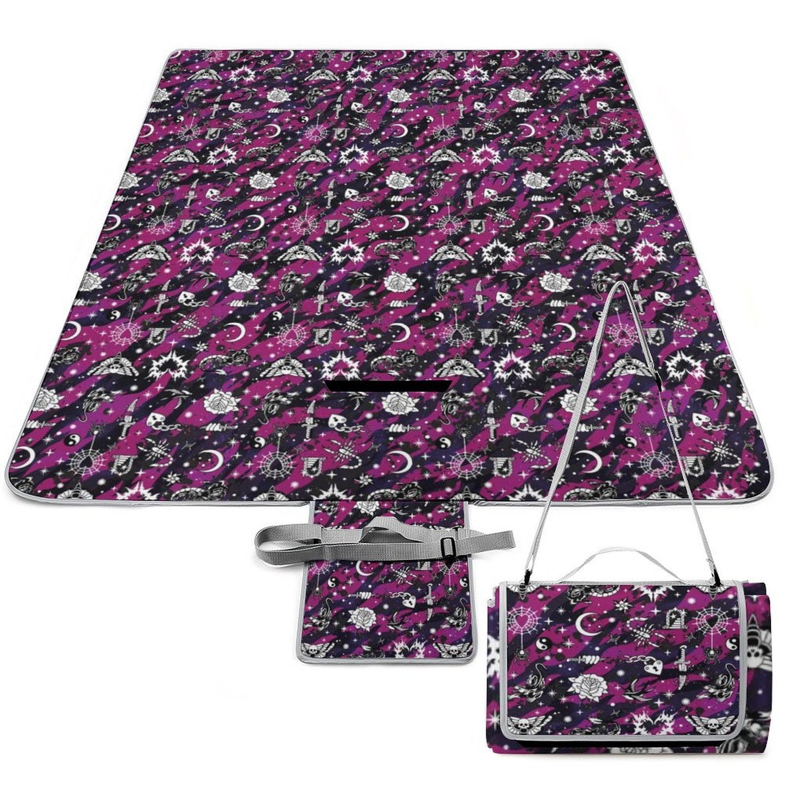 Custom Square Foldable Portable Picnic Mat With Carry Strap