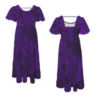 ANTIBrand Shedding Skin Purple Demon Skin Puff Sleeve Tiered Maxi Dress