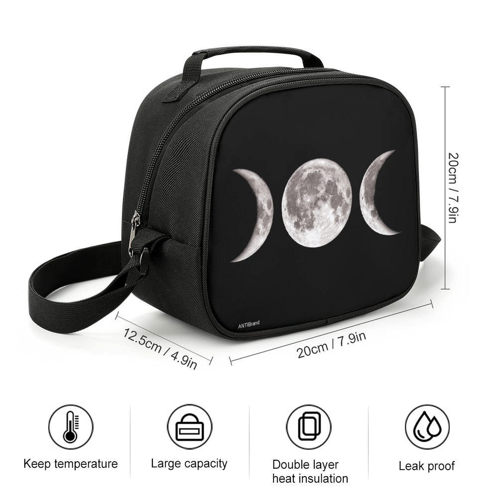 Triple Goddess Insulated Lunch Bag With Crossbody Strap &amp; Top Handle Thermal Cooler Tote