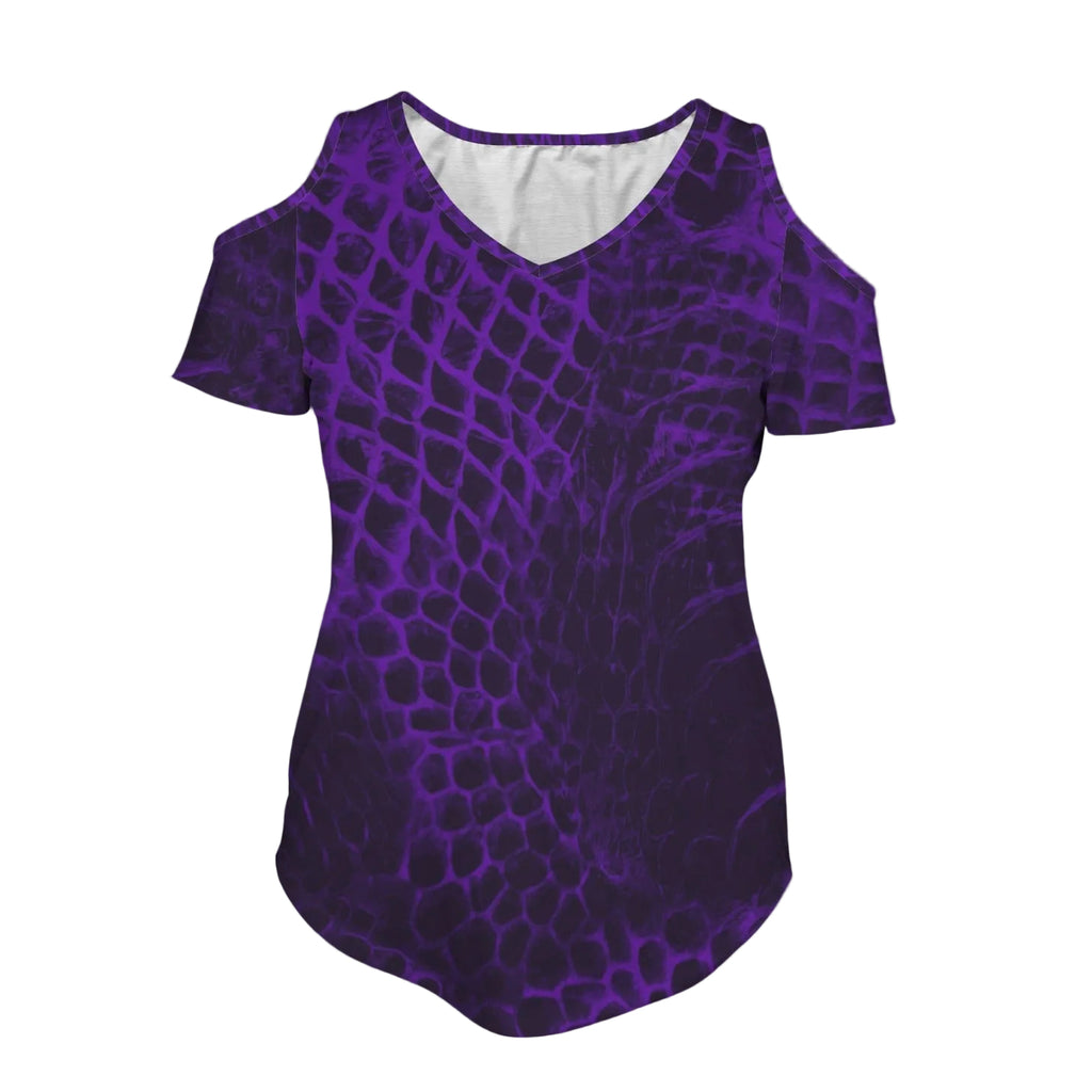 ANTIBrand Shedding Skin Purple Demon Skin Cold Shoulder Top