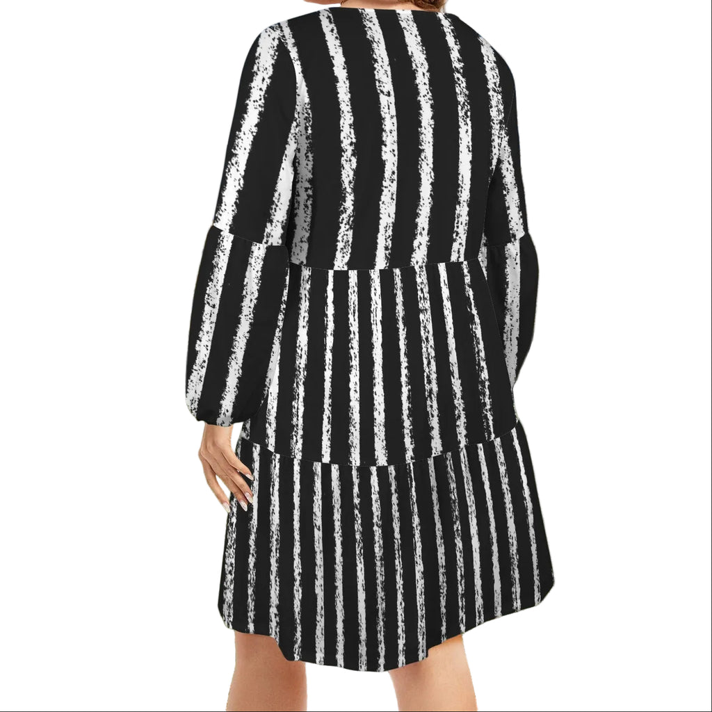 White Stripes Get Vertical Lilianna Dress