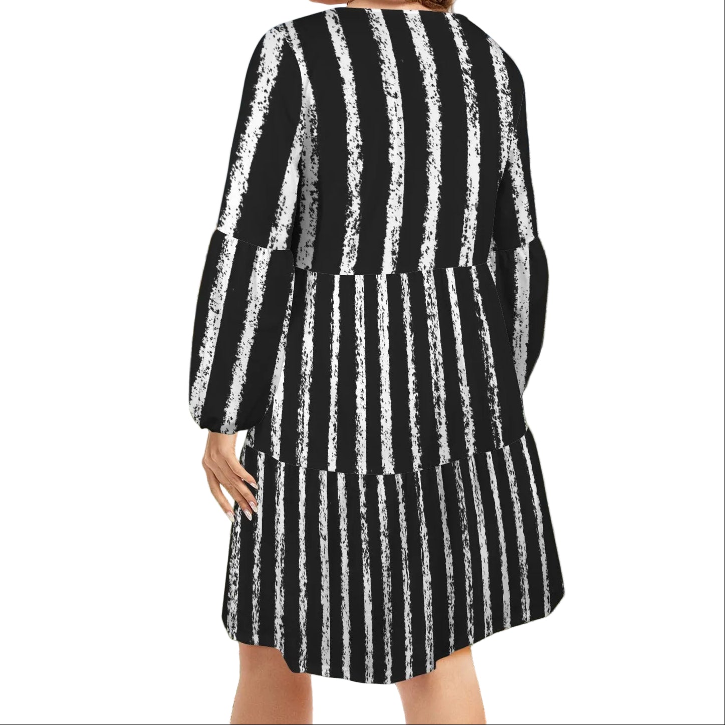 White Stripes Get Vertical Lilianna Dress