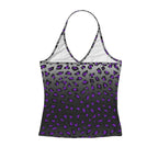 ANTIBrand Panther of Steel halter top with purple leopard print gradient