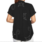 ANTIBrand Peekaboo Kitten Shirt close-up of kitten print