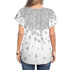 ANTIBrand Really Tumbling Skulls Drawstring Blouse
