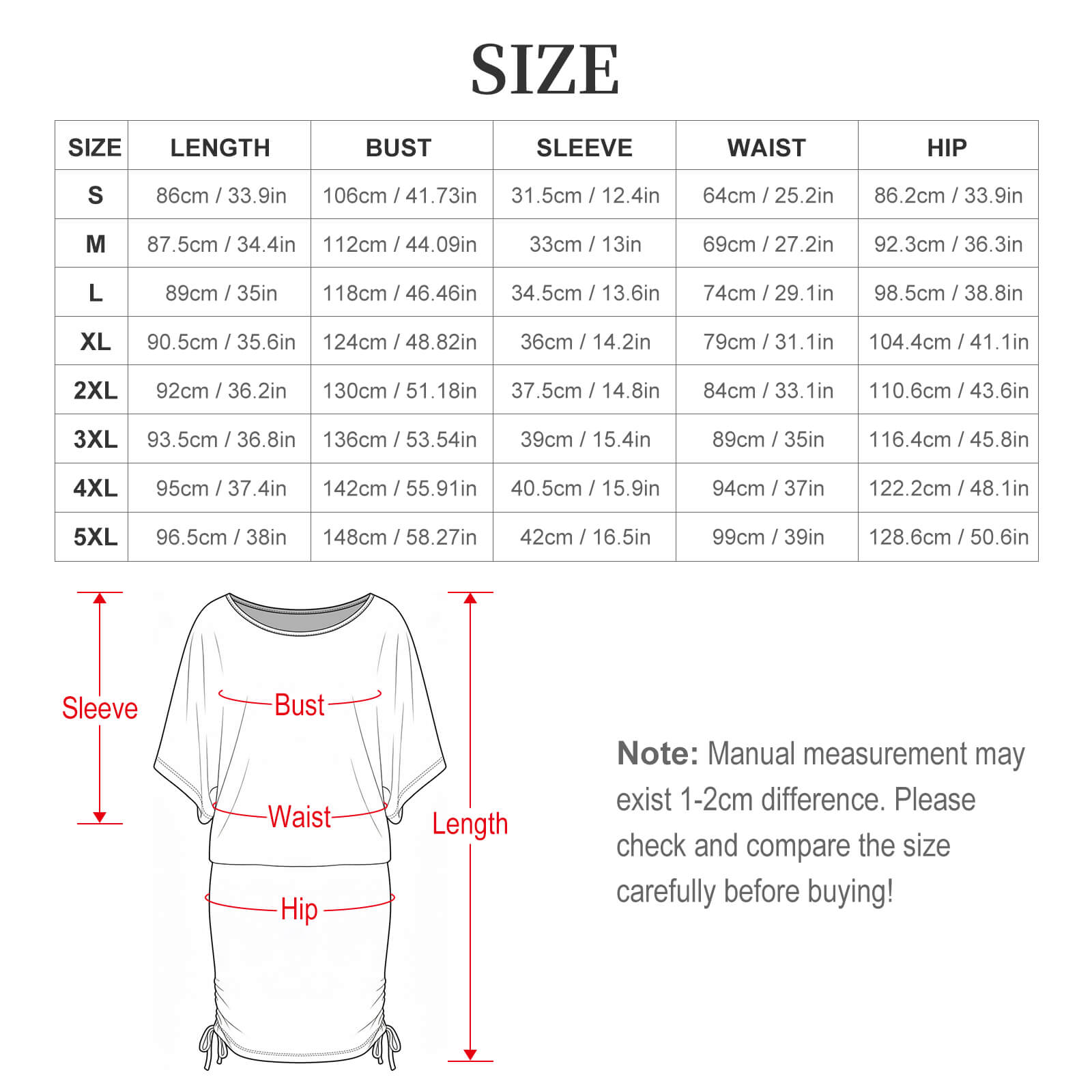 All Over Print Women's Boat Neck Batball Sleeve Pleated Dress