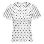 Polka Bats Mesh Sheer T-Shirt Crew Neck Short Sleeve Top