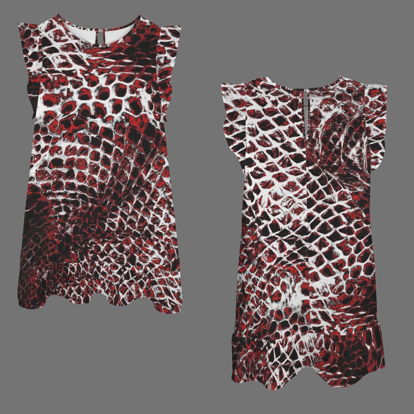 ANTIBrand Basilisk Skin Ruffle Mini Dress