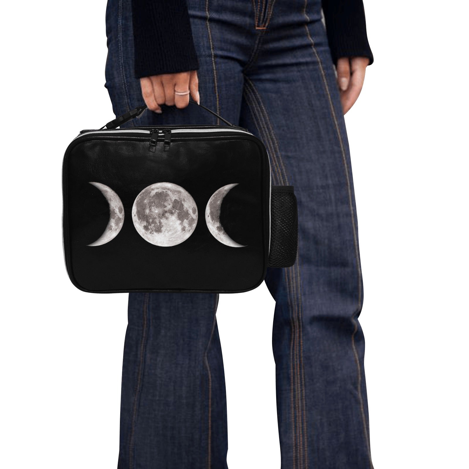 Triple Moon Goddess Faux Leather Lunch Bag