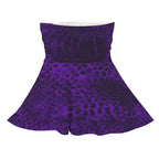 ANTIBrand Shedding Skin Purple Demon Skin Strapless Ruffle Skater Mini Dress Back Flat Lay