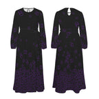 Long sleeve goth maxi dress with round neckline and pockets