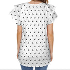 Polka Bats Ruffle Sleeve Top
