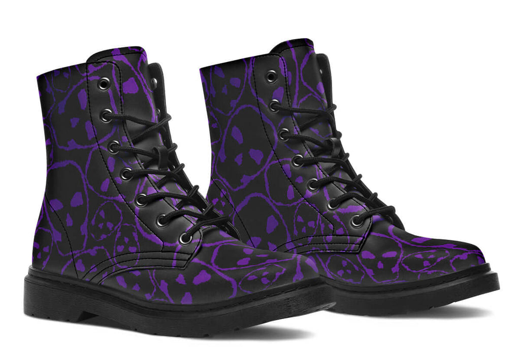 ANTIBrand The Tumbling Purple Skulls Vegan Boots