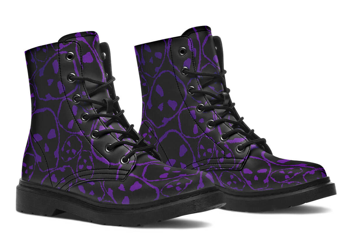 ANTIBrand The Tumbling Purple Skulls Vegan Boots