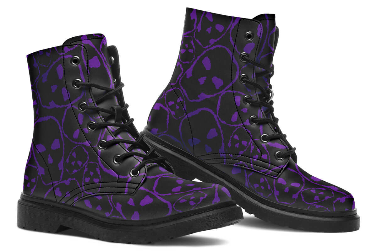 ANTIBrand The Tumbling Purple Skulls Vegan Boots