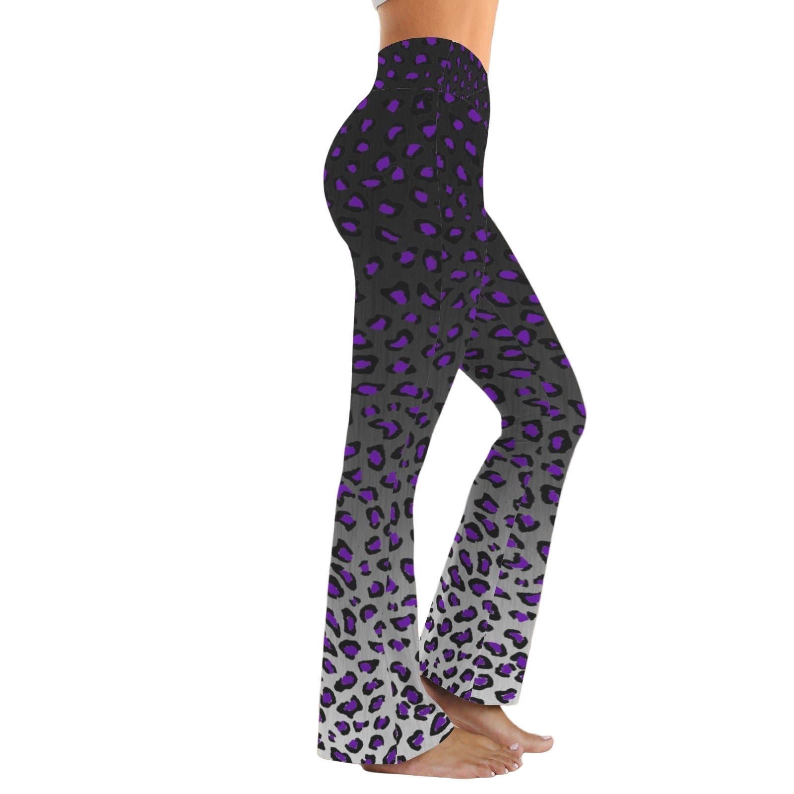 Alternative fashion flare leggings with crossover waistband